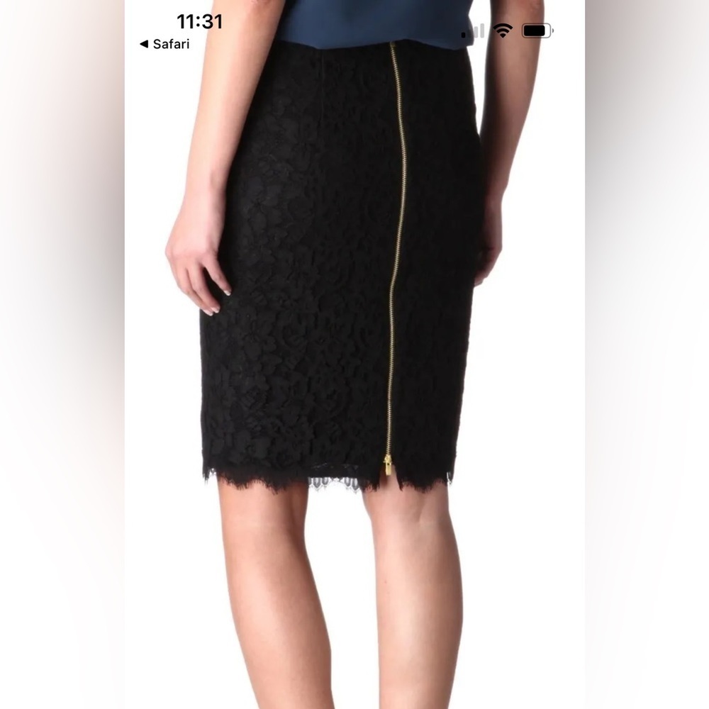 Diane von Furstenberg DVF Scotia Lace Pencil Skirt Black Size 10 - Picture 2 of 9